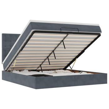 Ottoman-Bett mit Matratzen Dunkelgrau 180x200 cm Samt
