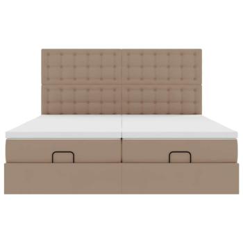 Ottoman-Bett mit Matratzen Cappuccino 200x200 cm Kunstleder