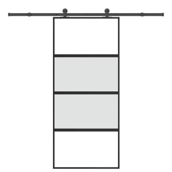 ARDEBO.de - Schiebetür mit Beschlag 90x205 cm Hartglas & Aluminium
