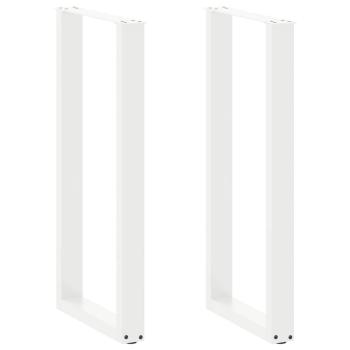 ARDEBO.de - Couchtischbeine U-Form 2 Stk. Weiß 50x(100-101) cm Stahl