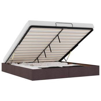 Ottoman-Bett ohne Matratze Dunkelbraun 160x200 cm Stoff