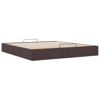 Ottoman-Bett ohne Matratze Dunkelbraun 160x200 cm Stoff