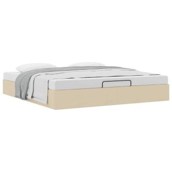 Ottoman-Bett ohne Matratze Creme 200x200 cm Stoff