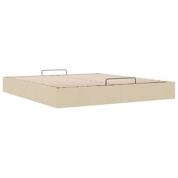 Ottoman-Bett ohne Matratze Creme 200x200 cm Stoff