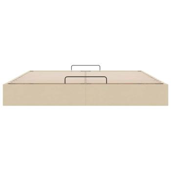Ottoman-Bett ohne Matratze Creme 200x200 cm Stoff