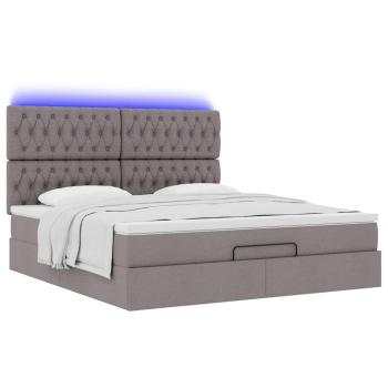 Ottoman-Bett mit Matratze Taupe 160x200 cm Stoff