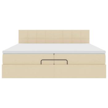 Ottoman-Bett mit Matratze Creme 200x200 cm Stoff