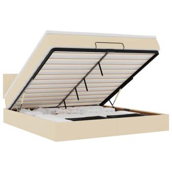 Ottoman-Bett mit Matratze Creme 160x200 cm Stoff