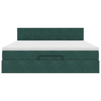 Ottoman-Bett mit Matratze Dunkelgrün 180x200 cm Samt