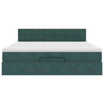 Ottoman-Bett mit Matratze Dunkelgrün 180x200 cm Samt