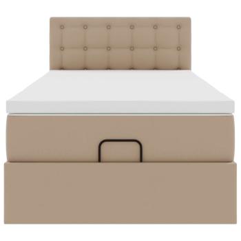 Ottoman-Bett mit Matratze Cappuccino-Braun 90x200 cm Kunstleder