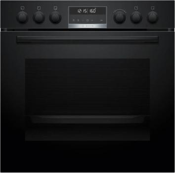 Bosch HND671LS62 EEK: A+ Einbau-Herd-Set mit Elektro-Kochfeld (HEG578BB3 + NKN645GA2E), 60 cm breit, 71 L, 3D-Heißluft, Air Fry, Pyrolytisch+Hydrolytisch, Kindersicherung, Rahmen aufliegend, schwarz