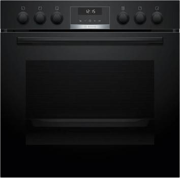 Bosch HND616LS68 EEK: A+ Einbau-Herd-Set mit Induktionskochfeld (HEB517BB4 + NVS645CB6E), 60 cm breit, 71 L, 3D-Heißluft, Hydrolytisch, Backwagen, Rahmen aufliegend, schwarz