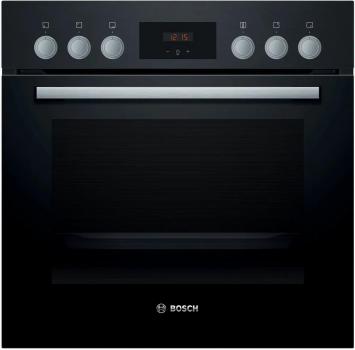 Bosch HND211LB1 EEK: A Einbau-Herd-Set mit Elektro-Kochfeld (HEF113BA0 + NKN645GA2E), 60 cm breit, 66 L, 3D-Heißluft, Drehwähler, Kindersicherung, Rahmen aufliegend, schwarz