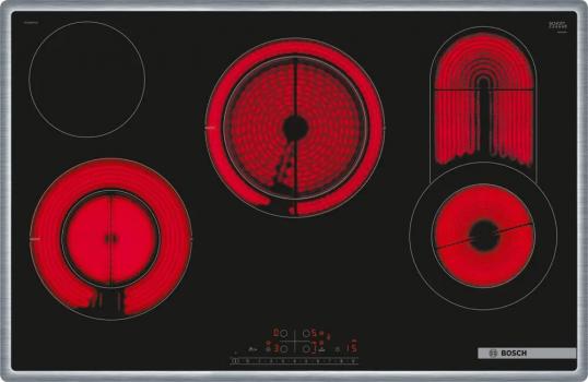 Bosch HBD672LS82 EEK: A+ Einbau-Backofen-Set mit Elektro-Kochfeld (HBG578BS3 + PKC845FP1D), 60 cm breit, 71 L, 3D-Heißluft, Air Fry, Pyrolytisch+Hydrolytisch, Kochfeld 80 cm breit, Rahmen aufliegend, schwarz