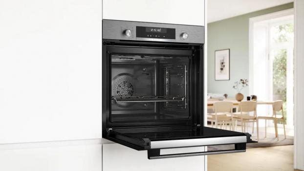 Bosch HBD672LS82 EEK: A+ Einbau-Backofen-Set mit Elektro-Kochfeld (HBG578BS3 + PKC845FP1D), 60 cm breit, 71 L, 3D-Heißluft, Air Fry, Pyrolytisch+Hydrolytisch, Kochfeld 80 cm breit, Rahmen aufliegend, schwarz