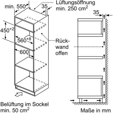 Bosch CMA585GB1 Einbau Mikrowelle, 900W, Nischenhöhe 458 mm, 44 L, AutoPilot 15, Reinigungsoption, LCD-Display, Versenkknebel, Heißluft, Kindersicherung, schwarz
