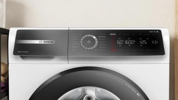 Bosch WGB256041 Serie 8 10kg Frontlader Waschmaschine, 60 cm bteit, 1600 U/Min, AquaStop, Fleckenautomatik, 4D Wash System, Nachlegefunktion, weiß