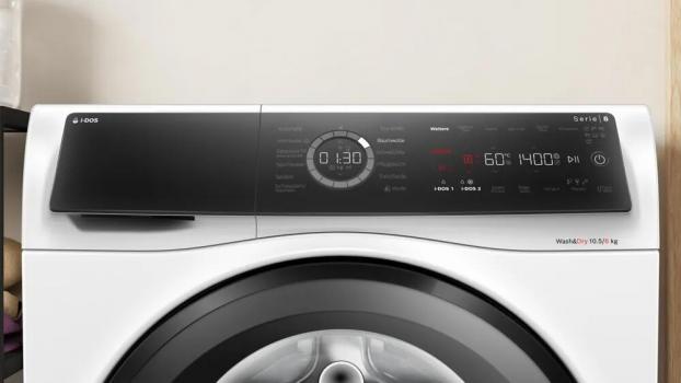 Bosch WNC254A40 Serie 8 10,5/6 kg, Waschtrockner, 1400 U/Min, Fleckenautomatik, EcoSilence Drive, AquaStop, Auto Dry, Home Connect, weiß