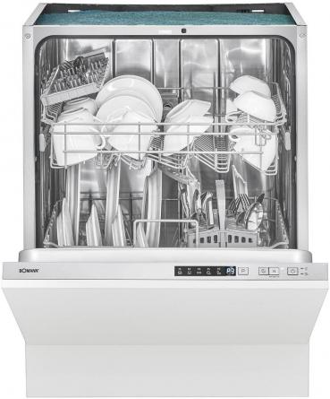 Bomann GSPE 7421 VI Einbau-Geschirrspüler, Vollintegrierte Ausführung 60 cm breite, 14 MGD, LED- Display, Bedienblende, silber