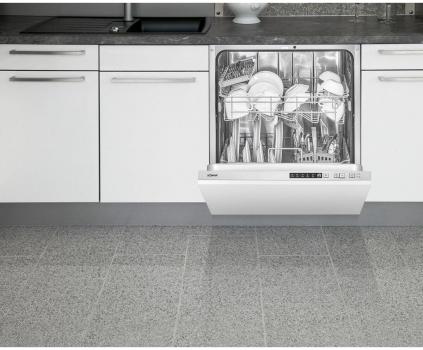 Bomann GSPE 7421 VI Einbau-Geschirrspüler, Vollintegrierte Ausführung 60 cm breite, 14 MGD, LED- Display, Bedienblende, silber
