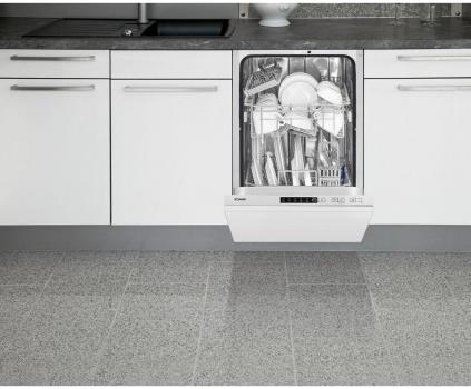 Bomann GSPE 7420 VI Vollintegrierter Geschirrspüler, 45 cm breit, 10 Maßgedecke, 5 Programme, Startvorwahl (774202)