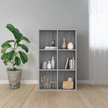 ARDEBO.de - Bücherregal/Sideboard Grau Sonoma 66x30x98 cm Holzwerkstoff