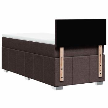 Boxspringbett mit Matratze Dunkelbraun 90x200 cm Stoff