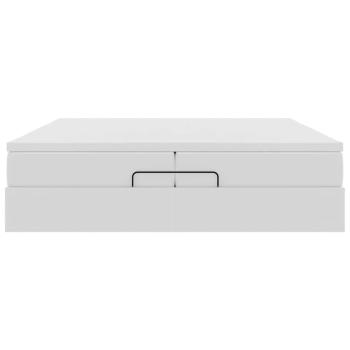 Ottoman-Bett mit Matratzen Weiß 200x200 cm Kunstleder