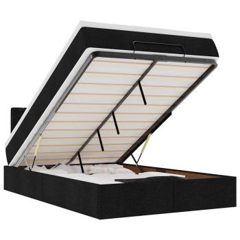 Ottoman-Bett mit Matratze Schwarz 120x190 cm Stoff