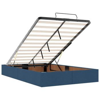 Ottoman-Bett mit Matratze Blau 120x200 cm Stoff
