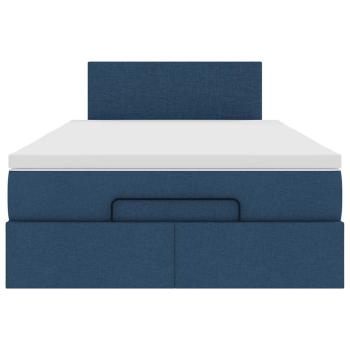Ottoman-Bett mit Matratze Blau 120x200 cm Stoff