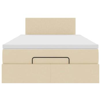 Ottoman-Bett mit Matratze Creme 120x200 cm Stoff