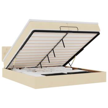 Ottoman-Bett mit Matratzen Creme 200x200 cm Stoff