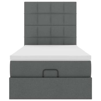 Ottoman-Bett mit Matratze Dunkelgrau 90x190 cm Stoff