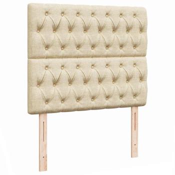 Ottoman-Bett mit Matratze Creme 120x190 cm Stoff