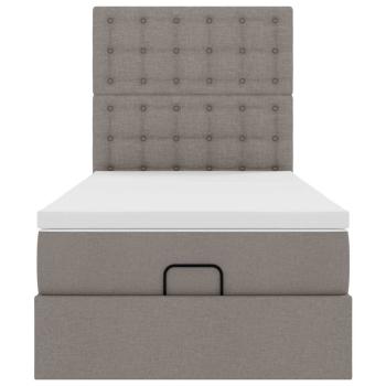 ARDEBO.de - Ottoman-Bett mit Matratze Taupe 90x200 cm Stoff
