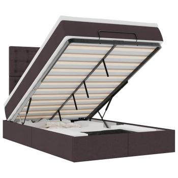 Ottoman-Bett mit Matratze Dunkelbraun 120x190 cm Stoff