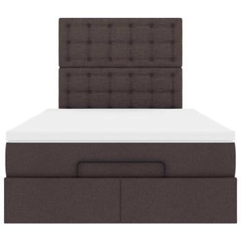 Ottoman-Bett mit Matratze Dunkelbraun 120x190 cm Stoff
