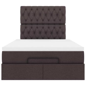 Ottoman-Bett mit Matratze Dunkelbraun 120x190 cm Stoff