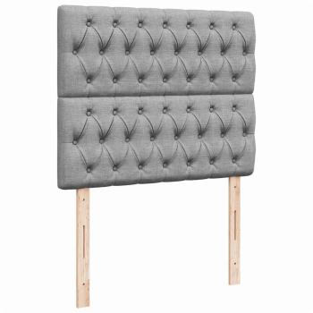 Ottoman-Bett mit Matratze Hellgrau 120x200 cm Stoff