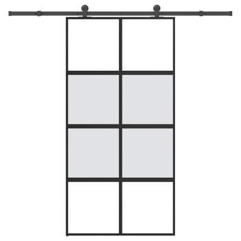 ARDEBO.de - Schiebetür mit Beschlag 102,5x205 cm Hartglas und Aluminium