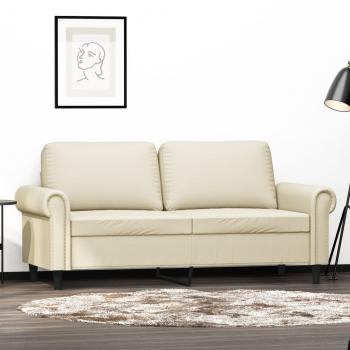 ARDEBO.de - 2-Sitzer-Sofa Creme 140 cm Kunstleder