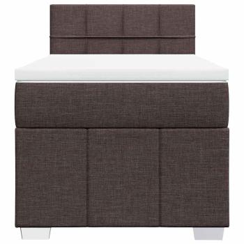 ARDEBO.de - Boxspringbett mit Matratze Dunkelbraun 90x200 cm Stoff