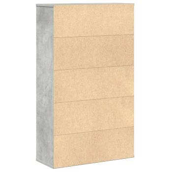 Bücherregal Betongrau 60x24x101,5 cm Holzwerkstoff