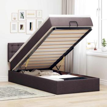 ARDEBO.de - Ottoman-Bett mit Matratze Dunkelbraun 90x200 cm Stoff