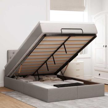 ARDEBO.de - Ottoman-Bett mit Matratze Taupe 120x200 cm Stoff