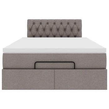 Ottoman-Bett mit Matratze Taupe 120x200 cm Stoff
