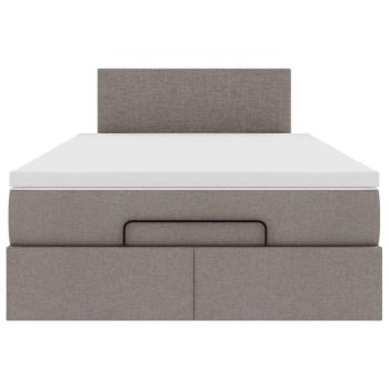 Ottoman-Bett mit Matratze Taupe 120x200 cm Stoff