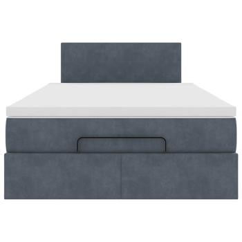 Ottoman-Bett mit Matratze Dunkelgrau 120x190 cm Samt